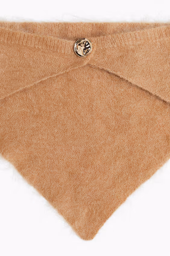 Треугольный шарф из смесовой мохеровой пряжи