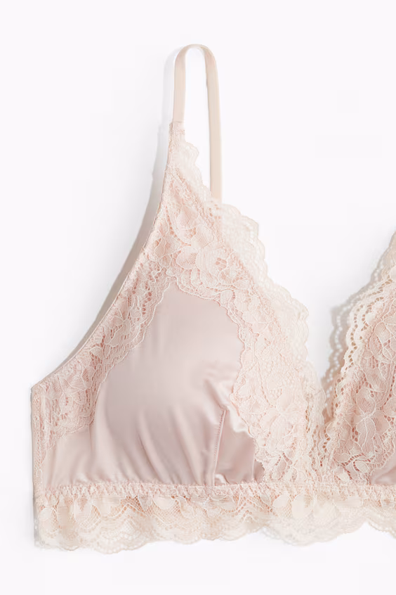 Мягкий поролоновый бюстгальтер из микрофибры и кружева