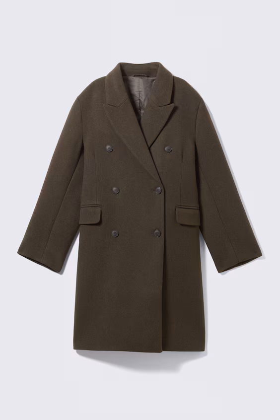 Пальто логан до колена из смесовой шерсти