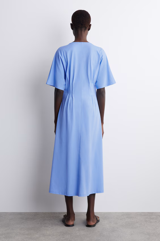 Сарафан миди из хлопка с тонкими складками