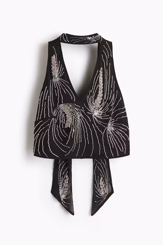 Топ на шею с декором