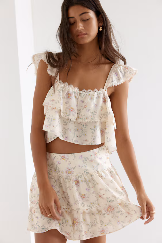 Мини-юбка с оборками