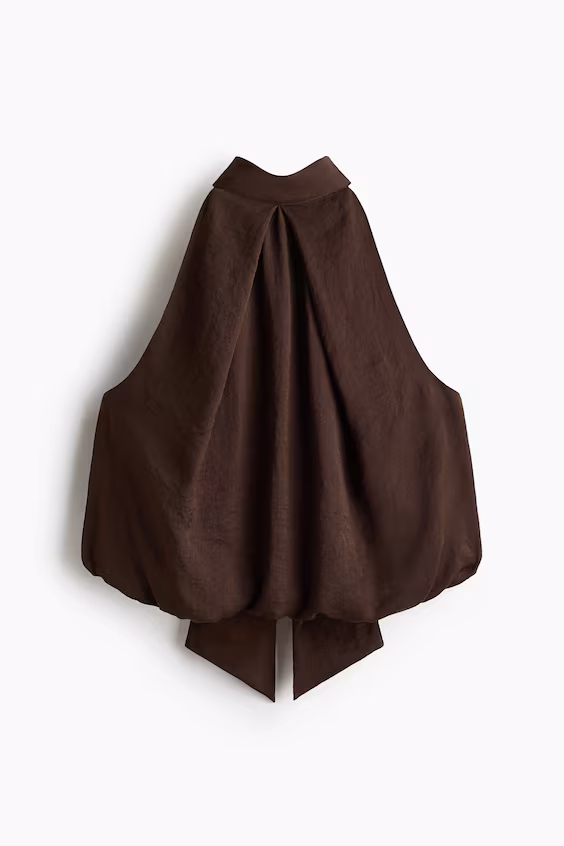 Топ с галстуком из атласа