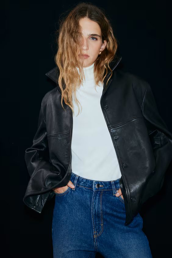 Кожаное пальто