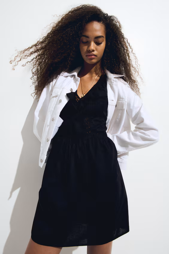 Платье из хлопка с оборкой