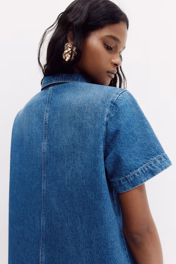 Платье из джинсы с воротником