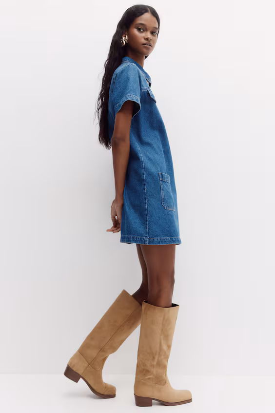 Платье из джинсы с воротником