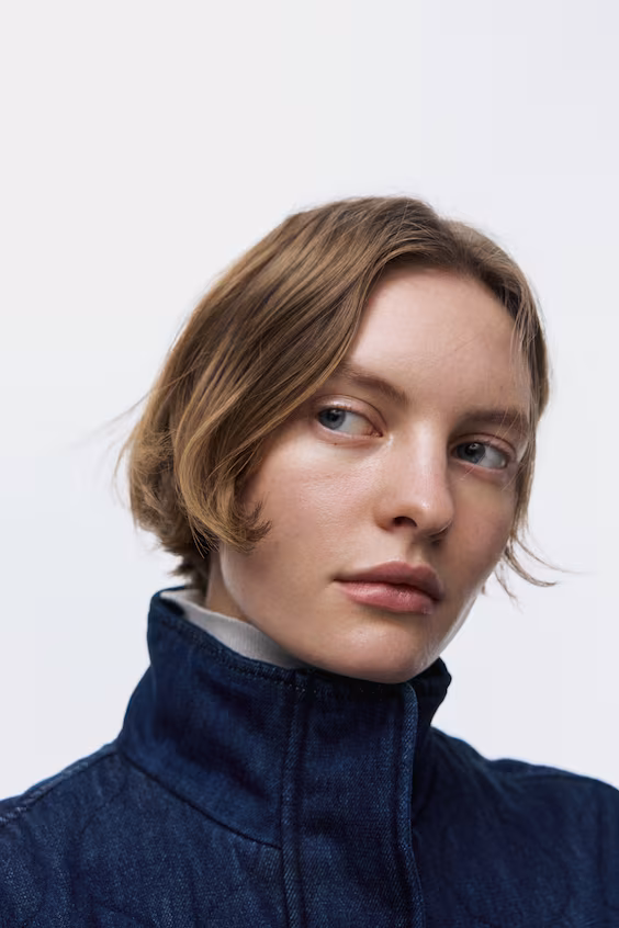 Стеганая джинсовая куртка