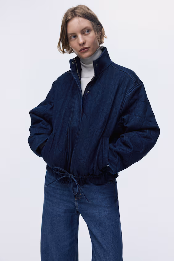 Стеганая джинсовая куртка