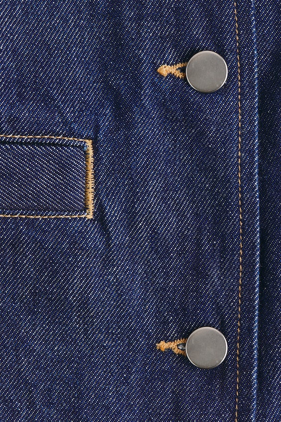 Джинсовая куртка без воротника