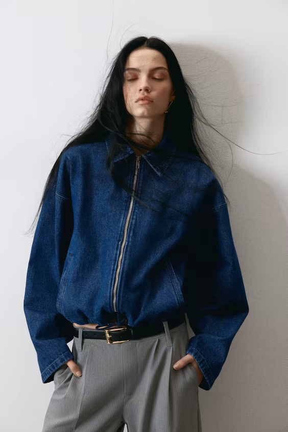 Джинсовая куртка с воротником