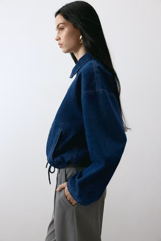 Джинсовая куртка с воротником