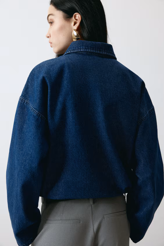 Джинсовая куртка с воротником