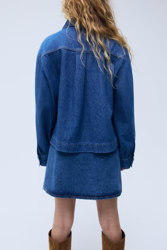 Рубашка из джинсовой ткани с застежкой-молнией