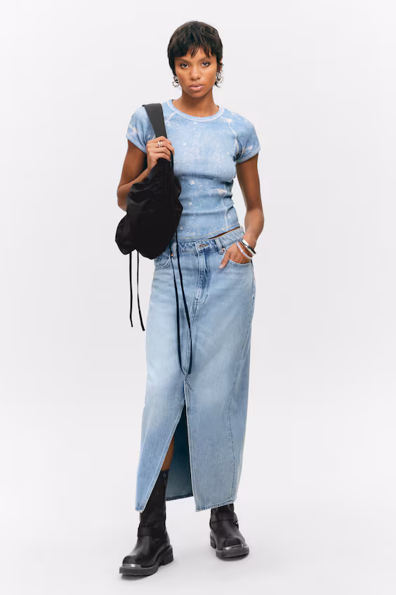 Миди юбка из джинсы