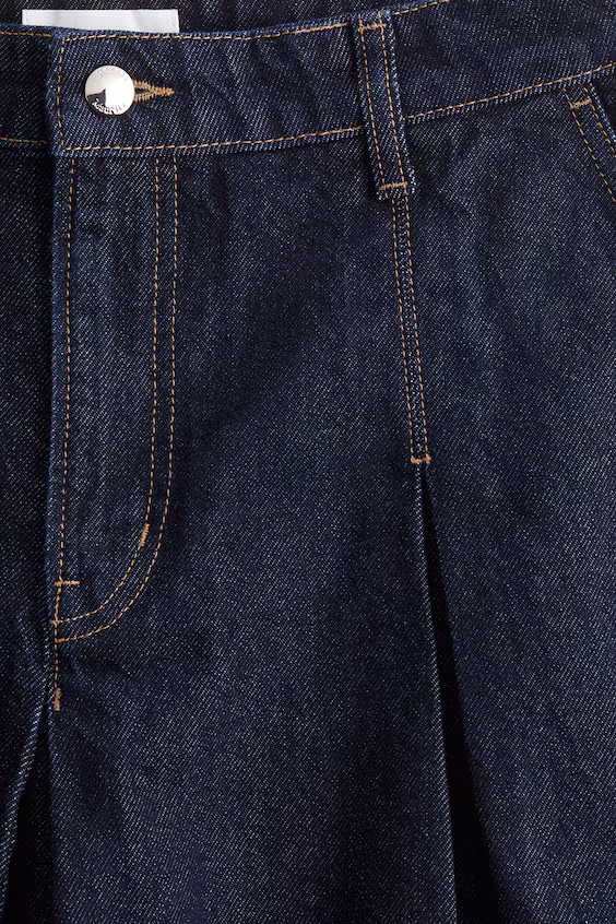 Джинсовая юбка со складками