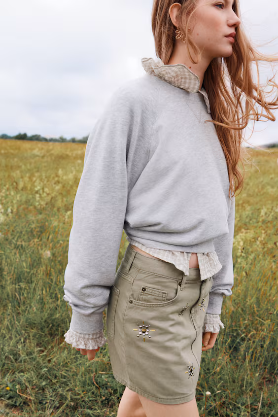 Джинсовая мини-юбка