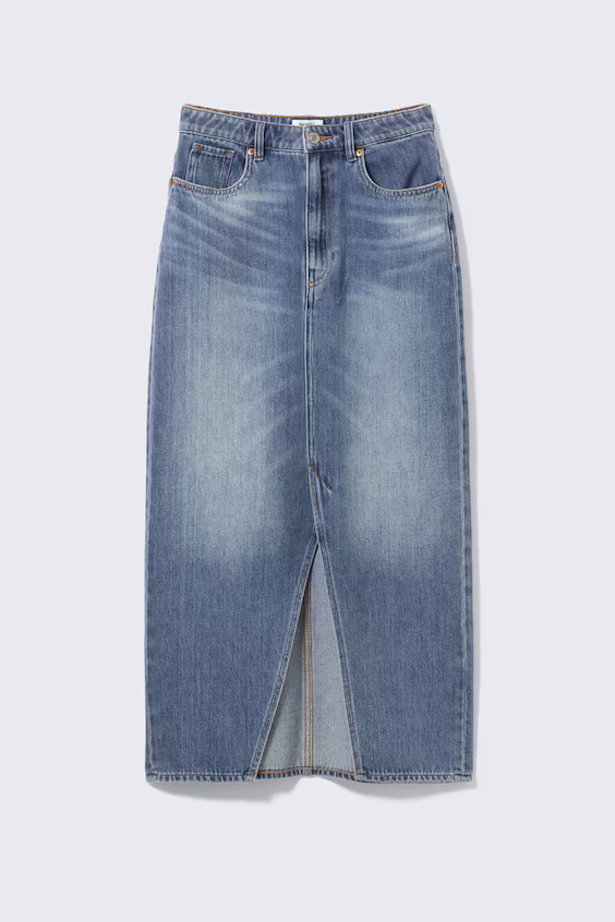 Миди джинсовая юбка