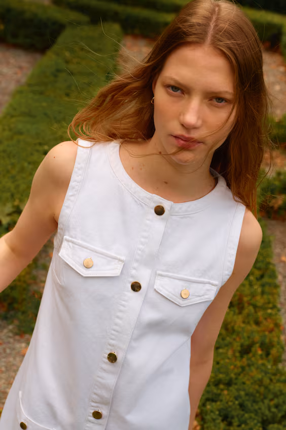 Платье без рукавов из джинсы