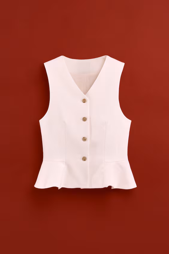 Жакет с баской и v-вырезом