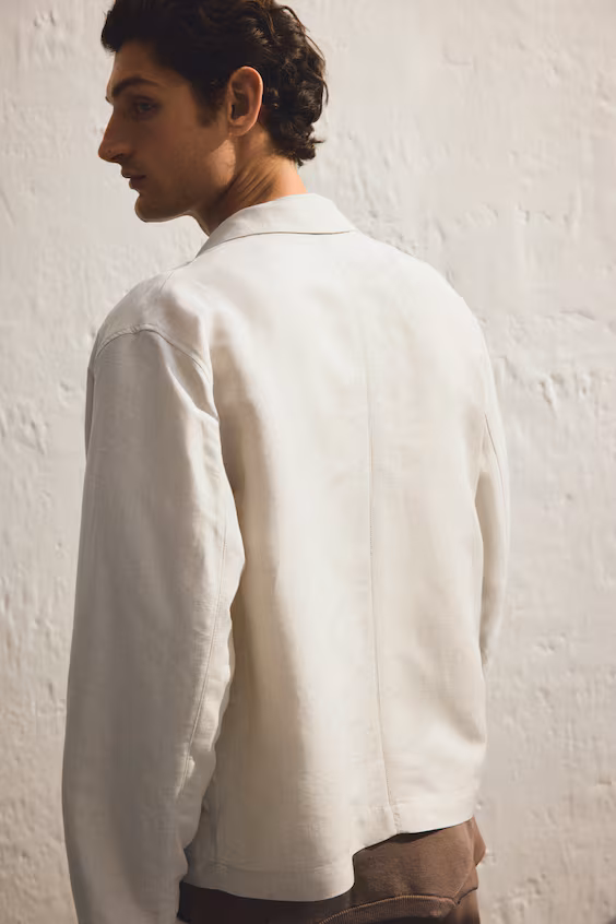 Пальто regular fit из смесового льна