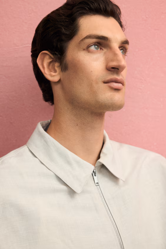 Пальто regular fit из смесового льна