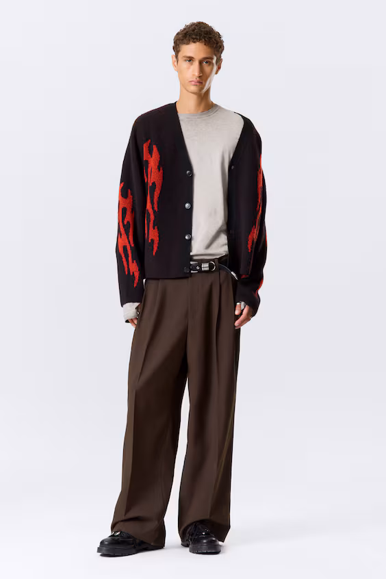 Кардиган с графическим узором и квадратным кроем