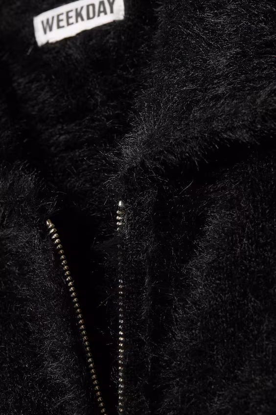 Кардиган из пушистой вязаной ткани с застежкой