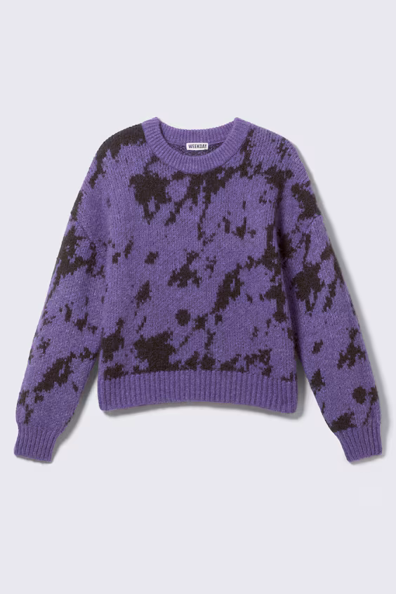 Релаксированный свитер с принтом из смесовой шерсти
