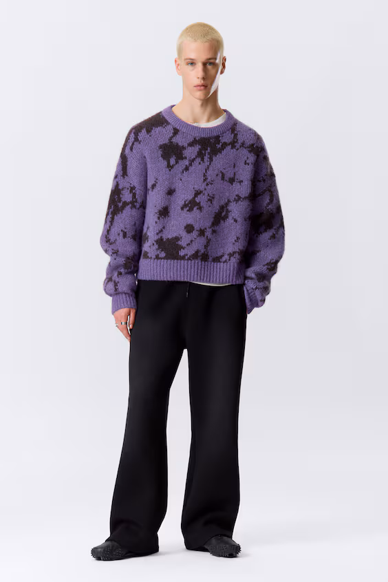 Релаксированный свитер с принтом из смесовой шерсти