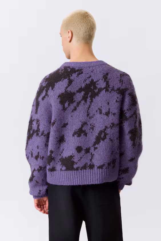 Релаксированный свитер с принтом из смесовой шерсти