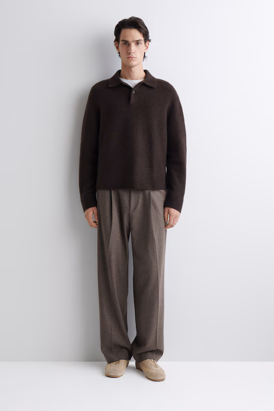 Поло из мериновой щетиной шерсти