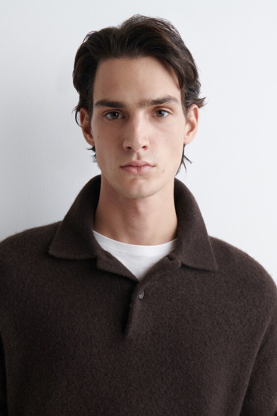 Поло из мериновой щетиной шерсти