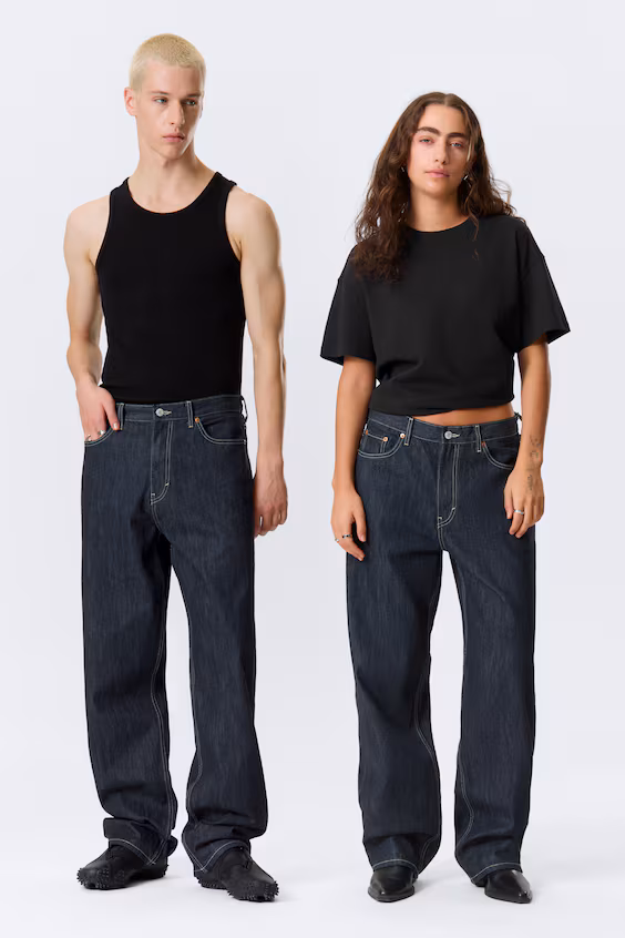 Джинсы galaxy средней посадки и широким прямым кроем