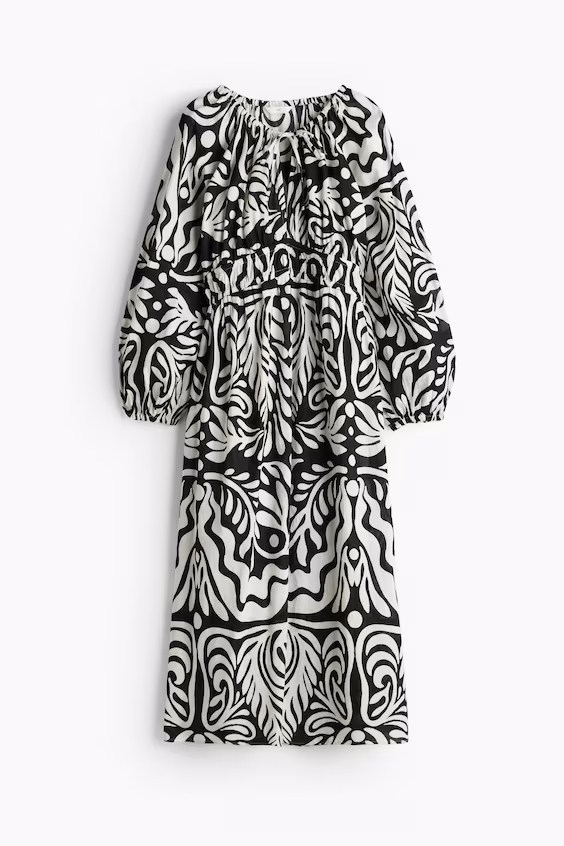 Платье из хлопка с рукавами-баллон