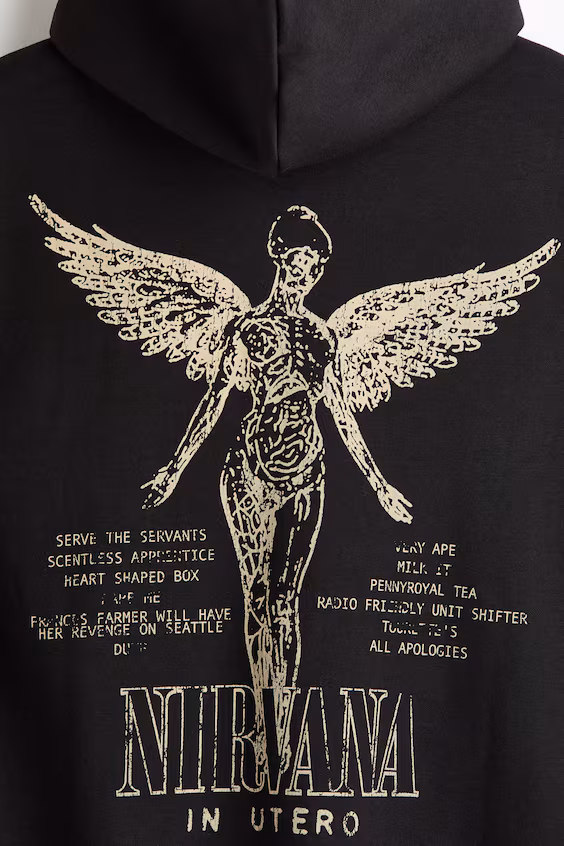 Толстовка с капюшоном и принтом свободного кроя