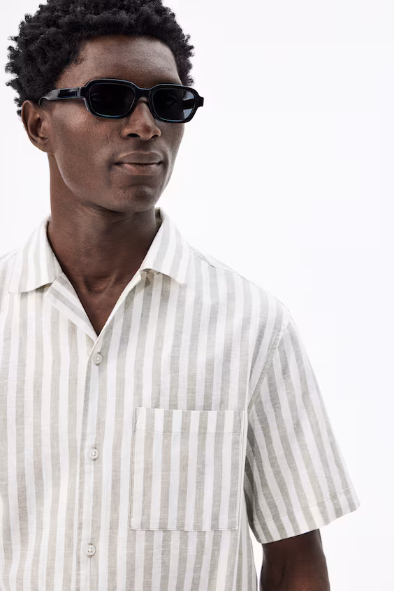 Рубашка из смеси льна regular fit