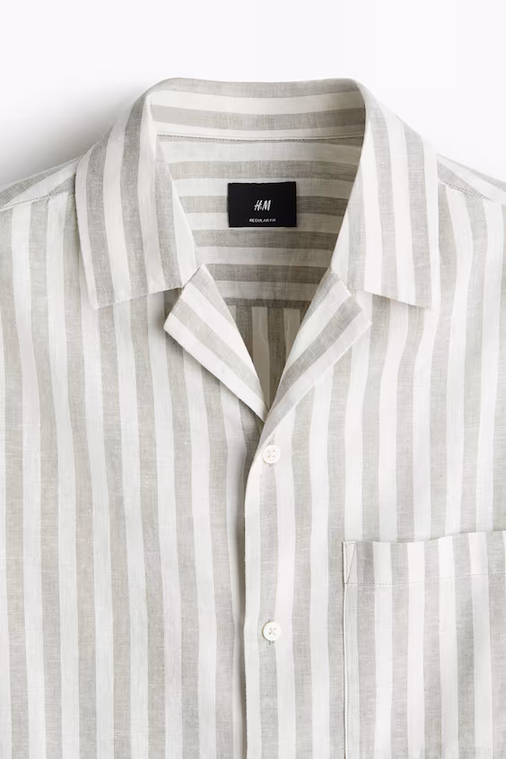 Рубашка из смеси льна regular fit