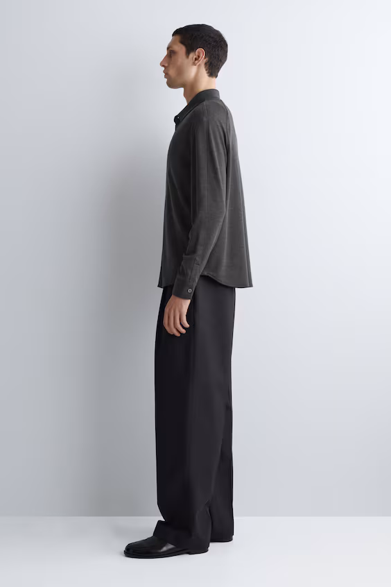 Рубашка из вязаного меланжевого джерси