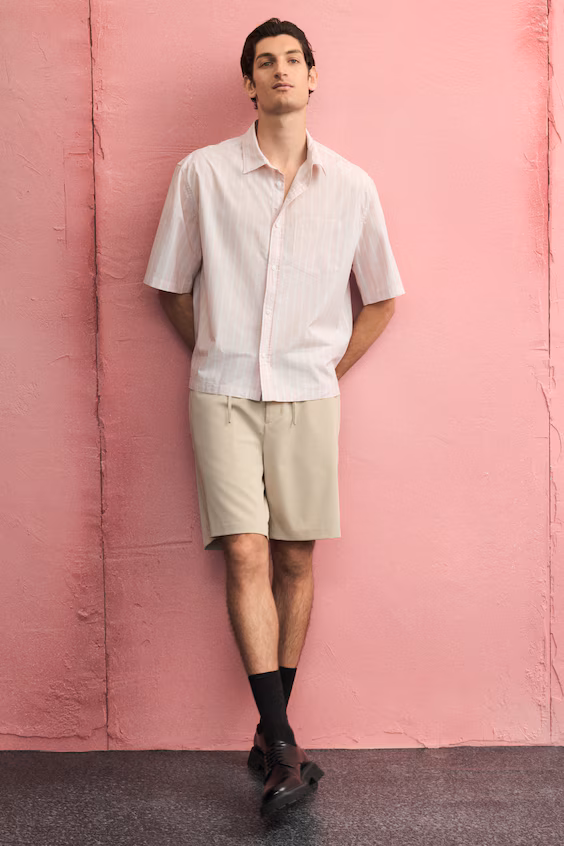 Рубашка в стиле boxy из поплина regular fit