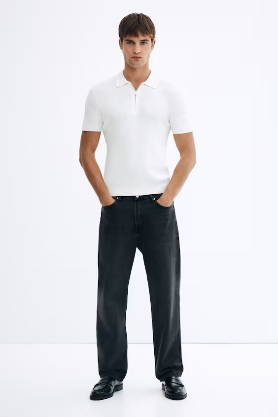 Поло с молнией slim fit