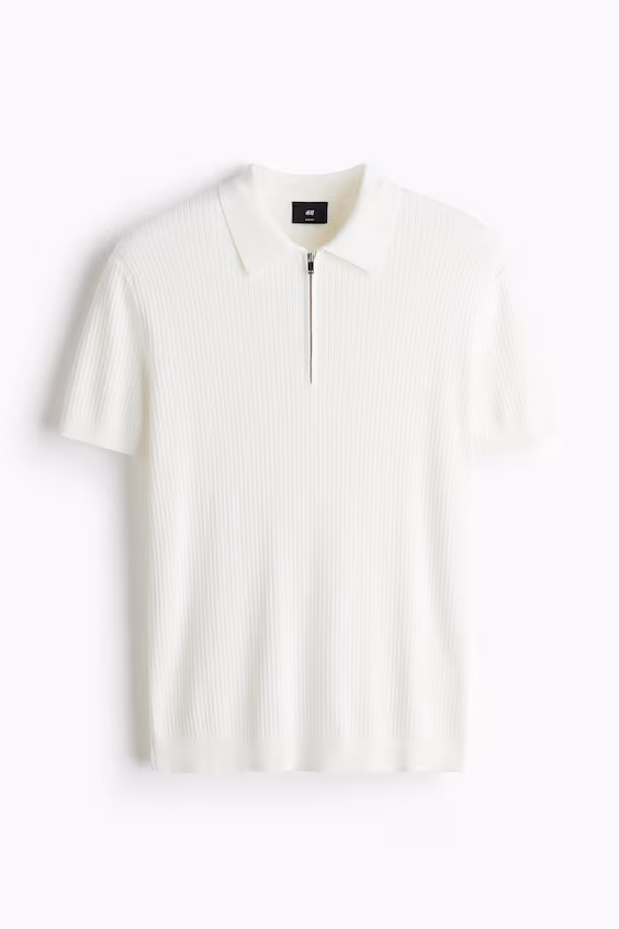Поло с молнией slim fit