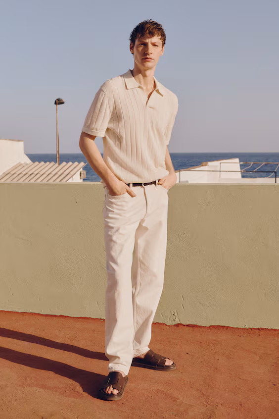 Поло из смеси льна с регулярной посадкой