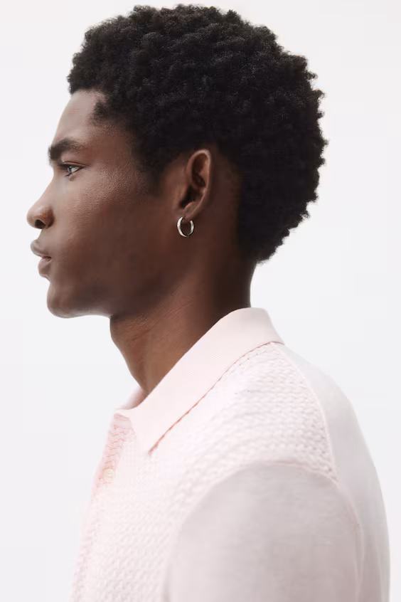 Поло из вязаной ткани с плетением slim fit