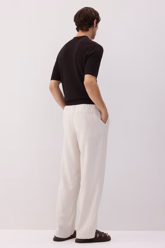 Брюки в стиле relaxed fit из смесового льна