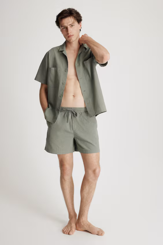 Пижама из рубашки и шорт в ангоре