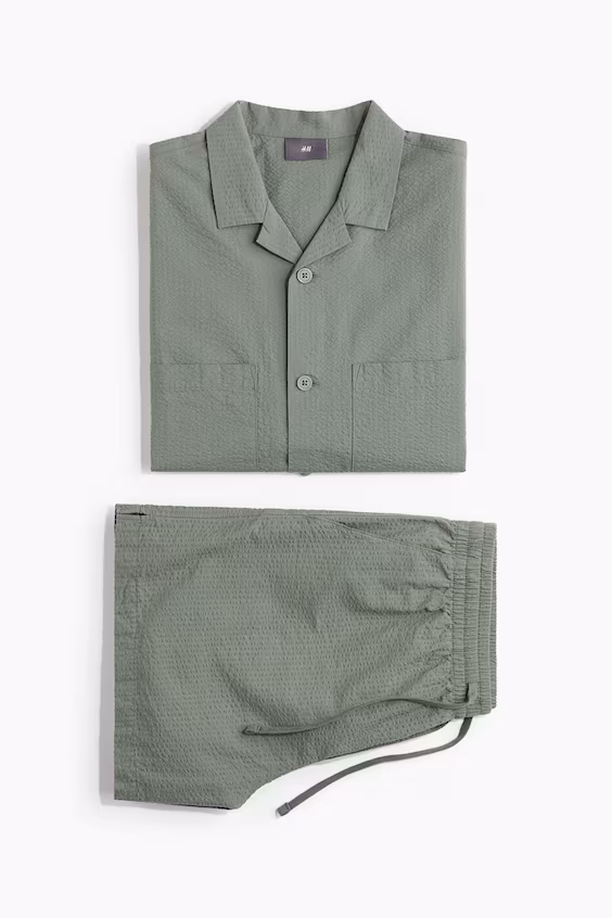 Пижама из рубашки и шорт в ангоре