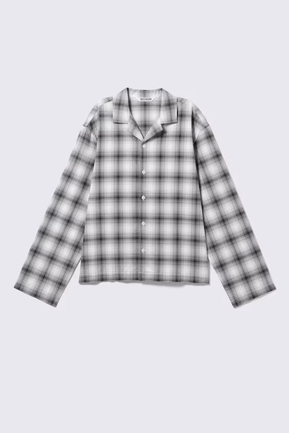 Рубашка пижамная из фланели свободного кроя