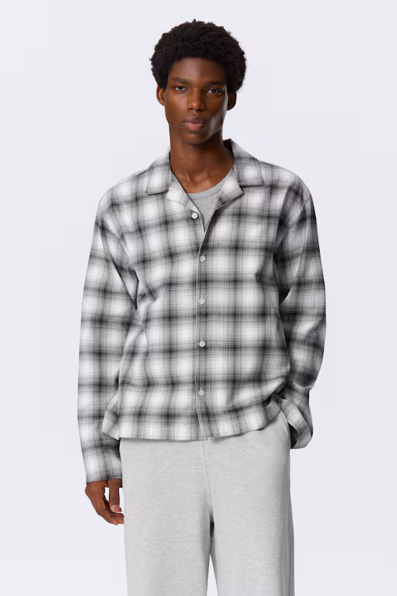 Рубашка пижамная из фланели свободного кроя