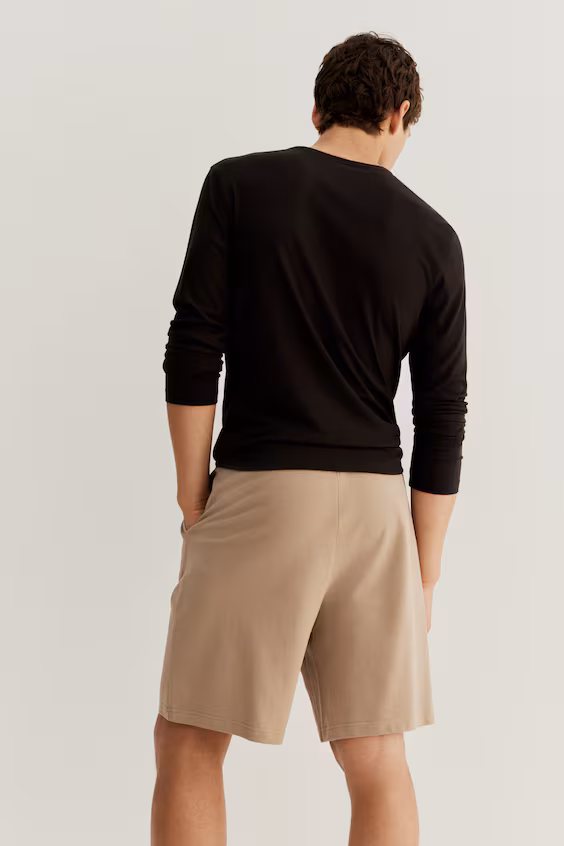 Шорты до колена relaxed fit из рубчика